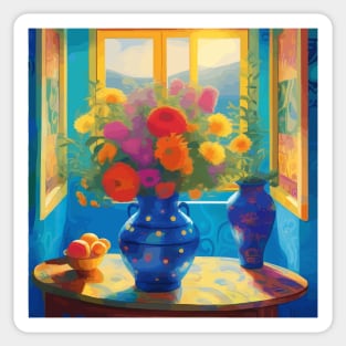 Bright Flowers in a Sunny Window Sticker